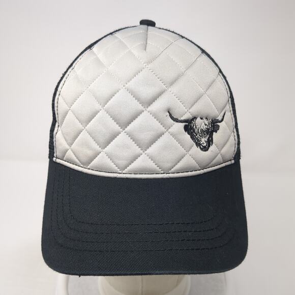 McAllister Montana Snapback Trucker Hat Black OS Adjustable Mesh Back Quilted - Picture 2 of 9